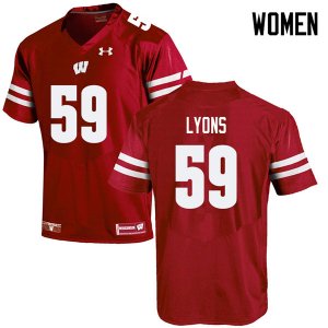 Women's Wisconsin Badgers NCAA #59 Andrew Lyons Red Authentic Under Armour Stitched College Football Jersey ED31W78MV